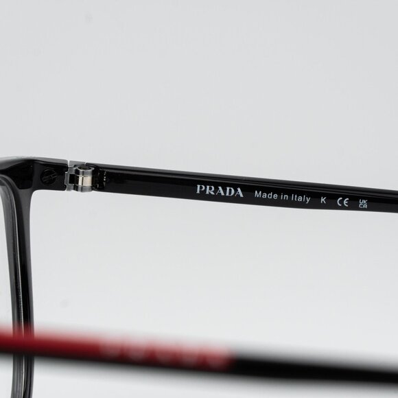 Prada Linea Rossa Men Eyeglasses Black Square Pilot Men PS01OV 1AB1O1 BRAND NEW - Picture 7 of 9